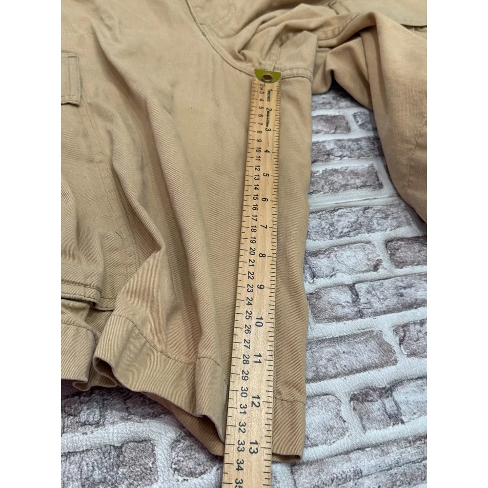 Polo Jeans Ralph Lauren Mens 34 Cargo Shorts Baggy Paint Grunge Khaki Y2K Skate